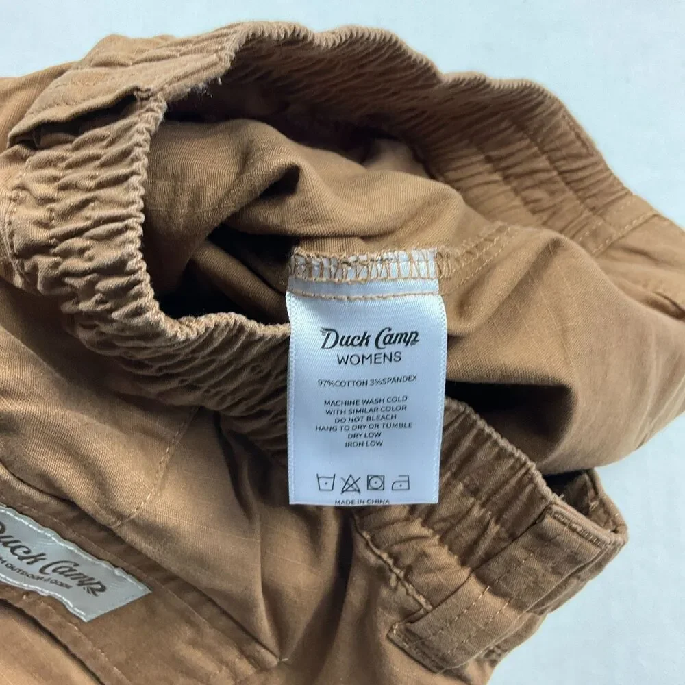 Duck Camp Womens Utility High Rise Gruene Chino Shorts Brown Outdoor Hiking M